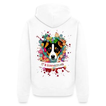 Pop Vintage Hippie - Unisex Premium Bio Zip Hoodie - Weiß - Hinten - Thijin (182cm)
