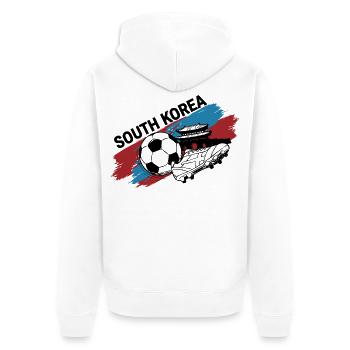 Südkorea Fußballtrikot Südkorea Fußball - Unisex Premium Bio Zip Hoodie - Weiß - Hinten - Thijin (182cm)
