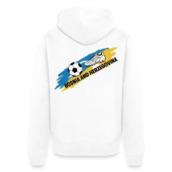 Bosnia Football Trikot Supporter Bosnia Soccer Fo - Unisex Premium Bio Zip Hoodie - Weiß - Hinten - Thijin (182cm)
