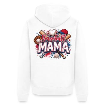 Baseball Mama Mom American Sport USA - Unisex Premium Bio Zip Hoodie - Weiß - Hinten - Thijin (182cm)