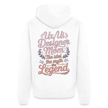 UX/UI Designer Mom The Idol The Myth Web Designer - Unisex Premium Bio Zip Hoodie - Weiß - Hinten - Thijin (182cm)