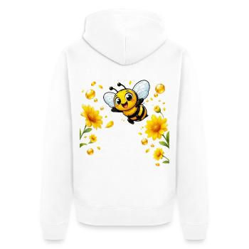 Biene Honig Imker Honigwabe Blumen Wiese Insekt - Unisex Premium Bio Zip Hoodie - Weiß - Hinten - Thijin (182cm)