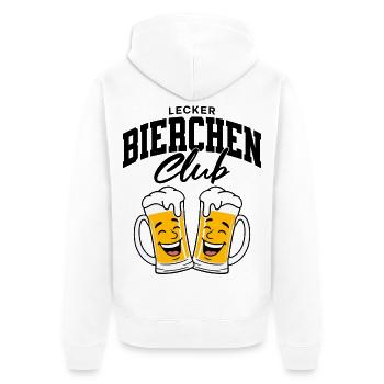 Lecker Bierchen Club - Unisex Premium Bio Zip Hoodie - Weiß - Hinten - Thijin (182cm)