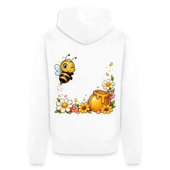 Biene Honig Imker Honigwabe Bienchen Insekt - Unisex Premium Bio Zip Hoodie - Weiß - Hinten - Thijin (182cm)