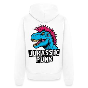 Jurassic Punk Dino - Unisex Premium Bio Zip Hoodie - Weiß - Hinten - Thijin (182cm)