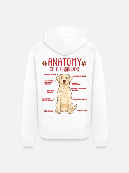 Chemise jaune d’anatomie Labrador - Veste à capuche bio Premium Unisexe - blanc