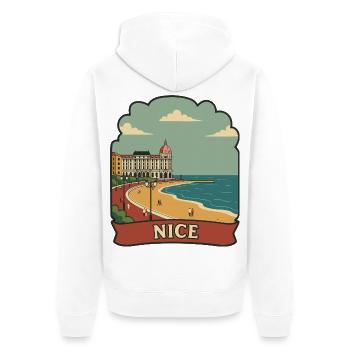 Schönes Frankreich Französische Riviera Retro-Reiseabzeichen - Unisex Premium Bio Zip Hoodie - Weiß - Hinten - Thijin (182cm)