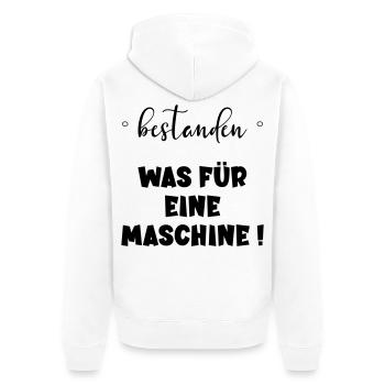 Abschluss Bestanden - Maschine - Unisex Premium Bio Zip Hoodie - Weiß - Hinten - Thijin (182cm)