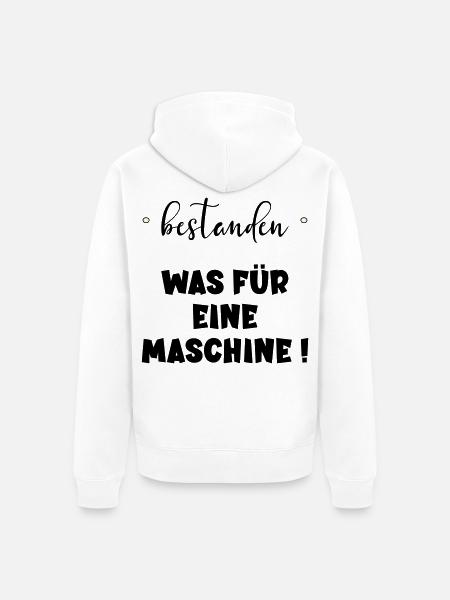Abschluss Bestanden - Maschine - Unisex Premium Bio Zip Hoodie - Weiß
