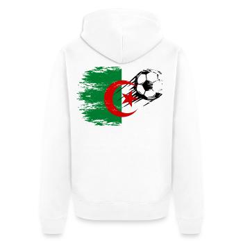 Flag football algérien utilisé - Veste à capuche bio Premium Unisexe - blanc - Dos - Thijin (182cm)