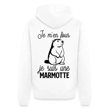 Je m'en fous je suis une marmotte  - Veste à capuche bio Premium Unisexe - blanc - Dos - Thijin (182cm)
