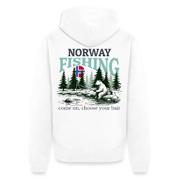 Norvège Pêche - Veste à capuche bio Premium Unisexe - blanc - Dos - Thijin (182cm)
