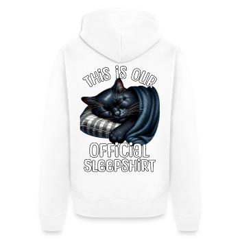 Chemise de nuit noire chat - Veste à capuche bio Premium Unisexe - blanc - Dos - Thijin (182cm)