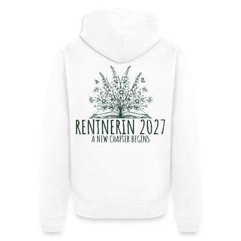 Rentnerin 2027 Retro Abschied Rente - Unisex Premium Bio Zip Hoodie - Weiß - Hinten - Thijin (182cm)