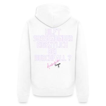 Durchfall Humor Neontext - Unisex Premium Bio Zip Hoodie - Weiß - Hinten - Thijin (182cm)