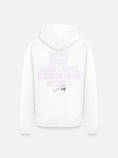 Warum Nasen Laufen, Füße Riechen - Unisex Premium Bio Zip Hoodie - Weiß