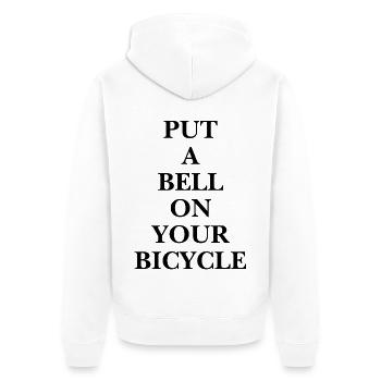 Put A Bell On Your Bicycle - Simple Typo State - Unisex Premium Organic Zip Hoodie - white - Back - Thijin (182cm)