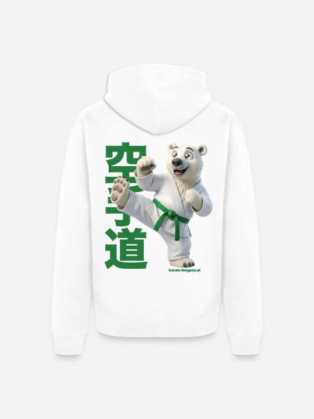 Karate Eisbär - Unisex Premium Bio Zip Hoodie - Weiß