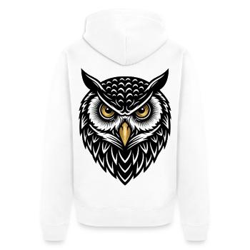Owl Owl Mascot Logo Sport Gaming - Unisex Premium Organic Zip Hoodie - white - Back - Thijin (182cm)