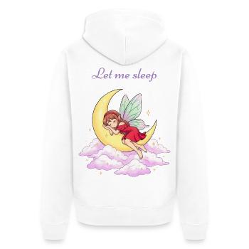 Schlafende Fee auf dem Mond - Unisex Premium Bio Zip Hoodie - Weiß - Hinten - Thijin (182cm)