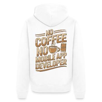 Mobile App Developer No Coffee No Programming - Unisex Premium Organic Zip Hoodie - white - Back - Thijin (182cm)