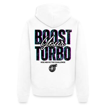 Turbo Booster Blanc - Veste à capuche bio Premium Unisexe - blanc - Dos - Thijin (182cm)