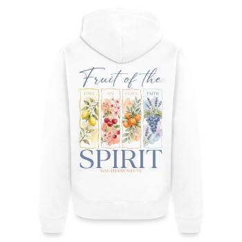 Fruit de l’Esprit Femmes chrétiennes - Veste à capuche bio Premium Unisexe - blanc - Dos - Thijin (182cm)