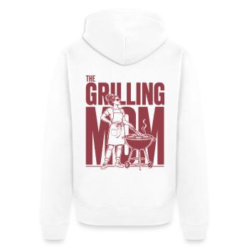 Grilling Mom Grill Mama Shirt - Unisex Premium Bio Zip Hoodie - Weiß - Hinten - Thijin (182cm)