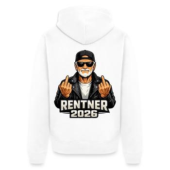 Retraités 2026 Enfin retraite retraite - Veste à capuche bio Premium Unisexe - blanc - Dos - Thijin (182cm)