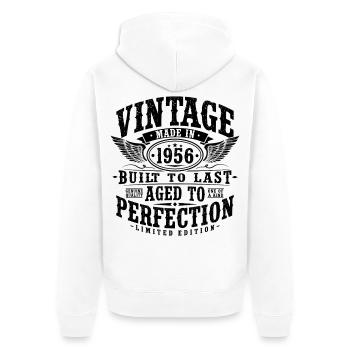 70e anniversaire 1956 cadeau vintage vintage - Veste à capuche bio Premium Unisexe - blanc - Dos - Thijin (182cm)