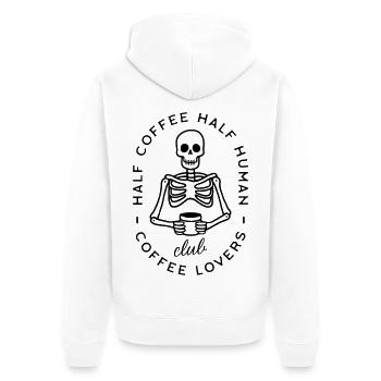 Squelette du club des amateurs de café - Veste à capuche bio Premium Unisexe - blanc - Dos - Thijin (182cm)