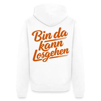 I'm here to go |  Motivation Saying - Unisex Premium Organic Zip Hoodie - white - Back - Thijin (182cm)
