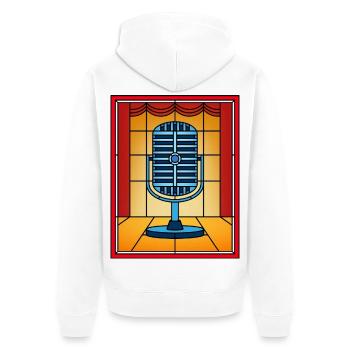 Stained Glass Retro Microphone on Stage - Unisex Premium Organic Zip Hoodie - white - Back - Thijin (182cm)