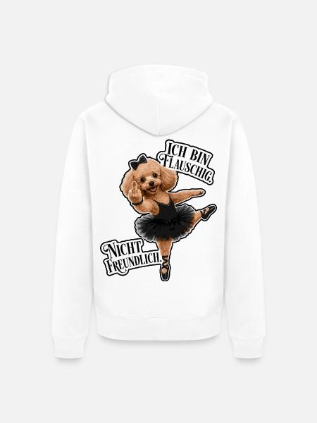 Flauschig, elegant und nicht freundlich - Unisex Premium Bio Zip Hoodie - Weiß