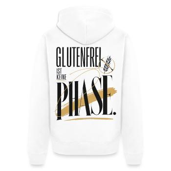 Glutenfrei ist keine Phase - Unisex Premium Bio Zip Hoodie - Weiß - Hinten - Thijin (182cm)