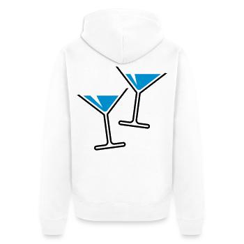2 Cocktailgläser / Cocktail / Martini – (Hellblau) - Unisex Premium Bio Zip Hoodie - Weiß - Hinten - Thijin (182cm)
