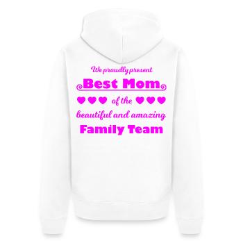 Meilleure équipe de maman – Family Joy Pink - Veste à capuche bio Premium Unisexe - blanc - Dos - Thijin (182cm)