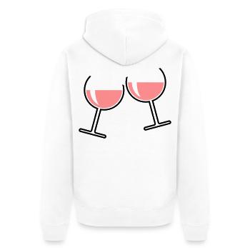 2 rosé wine glasses (rosé wine / wine / round open) - Unisex Premium Organic Zip Hoodie - white - Back - Thijin (182cm)