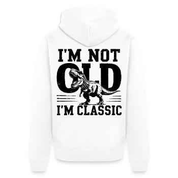 Cadeau pour grand-père et retraité. Je ne suis pas vieux, je suis... - Veste à capuche bio Premium Unisexe - blanc - Dos - Thijin (182cm)