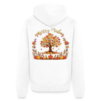 Fröhliches Mabon-Rad des Jahres Herbst-Tagundnachtgleiche - Unisex Premium Bio Zip Hoodie - Weiß - Hinten - Thijin (182cm)