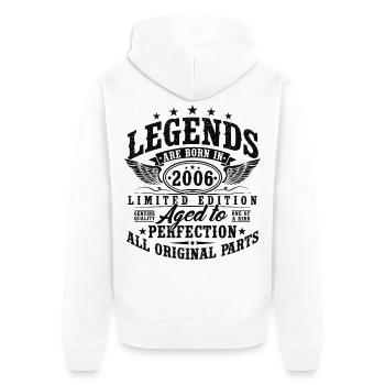 20th Birthday 2006 Vintage Vintage Gift - Unisex Premium Organic Zip Hoodie - white - Back - Thijin (182cm)