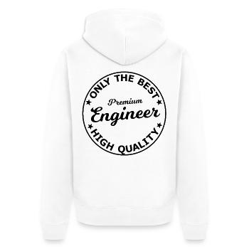 Der perfekte Ingenieur - Unisex Premium Bio Zip Hoodie - Weiß - Hinten - Thijin (182cm)