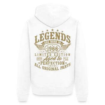 60. Geburtstag 1966 Jahrgang geboren 60 Jahre - Unisex Premium Bio Zip Hoodie - Weiß - Hinten - Thijin (182cm)