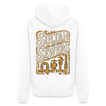 Master Plumber Sultan Of Sewers Plumbing Expert - Unisex Premium Bio Zip Hoodie - Weiß - Hinten - Thijin (182cm)
