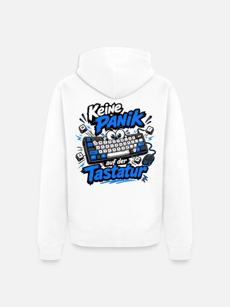 Keine Panik auf der Tastatur - Unisex Premium Bio Zip Hoodie - Weiß