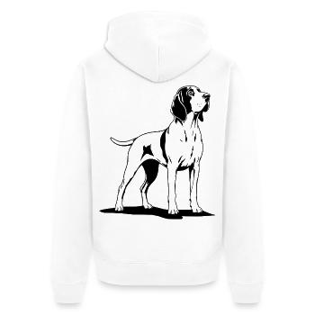 Bracco Italiano en noir - Veste à capuche bio Premium Unisexe - blanc - Dos - Thijin (182cm)