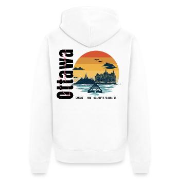 Design vintage de la capitale canadienne - Veste à capuche bio Premium Unisexe - blanc - Dos - Thijin (182cm)