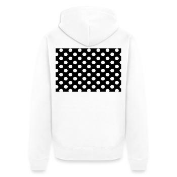Noir-Polka-Punkte-Muster - Unisex Premium Bio Zip Hoodie - Weiß - Hinten - Thijin (182cm)