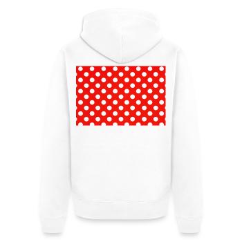 Rotes Polka-Punkt-Muster - Unisex Premium Bio Zip Hoodie - Weiß - Hinten - Thijin (182cm)