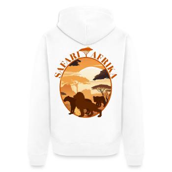 Savannen Safari Sonnenuntergang - Unisex Premium Bio Zip Hoodie - Weiß - Hinten - Thijin (182cm)